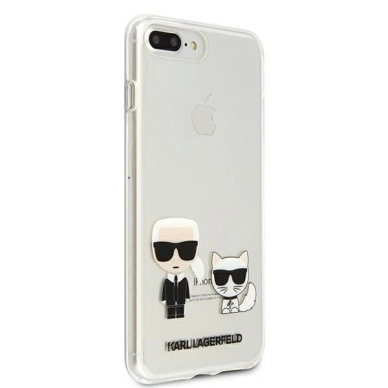 iPhone 7 / 8 Plus – Karl Lagerfeld Karl & Choupette dėklas - Permatomas 3