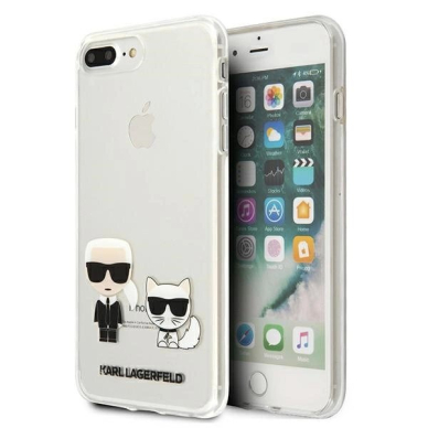 Karl Lagerfeld Karl & Choupette dėklas iPhone 7 / 8 Plus - permatomas