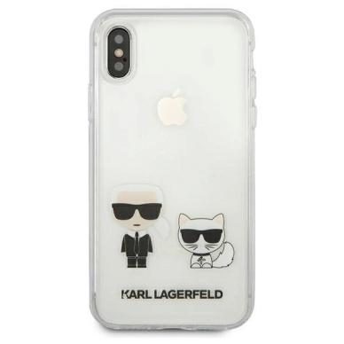 Karl Lagerfeld Karl & Choupette iPhone X / Xs Dėklas - Permatomas 2