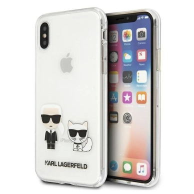 Karl Lagerfeld Karl & Choupette iPhone X / Xs Dėklas - Permatomas