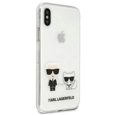 Karl Lagerfeld Karl & Choupette iPhone Xs Max Dėklas - Permatomas 3