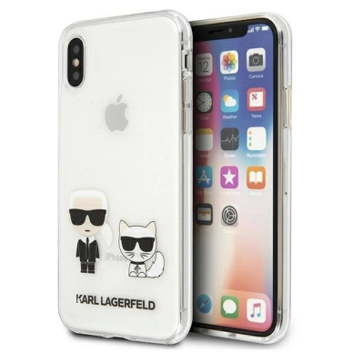 Karl Lagerfeld Karl & Choupette iPhone Xs Max Dėklas - Permatomas