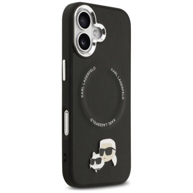 iPhone 17 Karl Lagerfeld Karl & Choupette Pins MagSafe dėklas – juodas 3