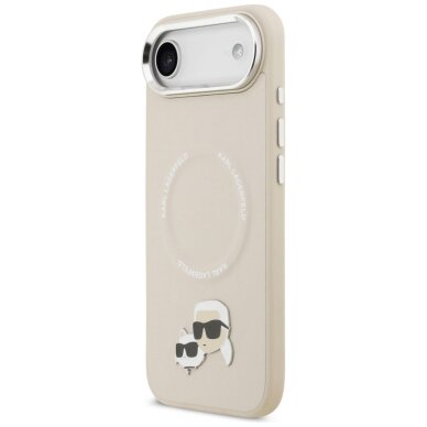 iPhone Air Karl Lagerfeld Karl & Choupette Pins MagSafe dėklas – smėlinis 1