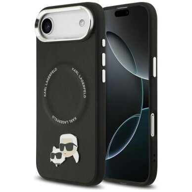 iPhone Air Karl Lagerfeld Karl & Choupette Pins MagSafe dėklas – juodas