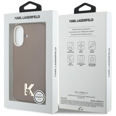iPhone 17 Karl Lagerfeld Karl Head Logo MagSafe dėklas – rudas 7