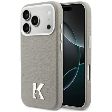 iPhone 17 Pro Max Karl Lagerfeld Karl Head Logo MagSafe dėklas – pilkas