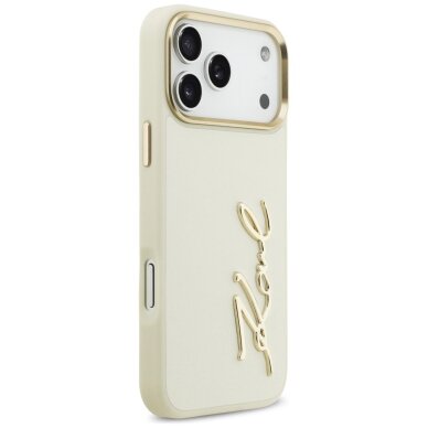 iPhone 17 Pro Max Karl Lagerfeld Karl Script Logo dėklas – smėlinis 3