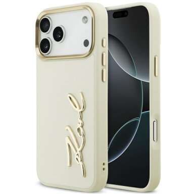 iPhone 17 Pro Max Karl Lagerfeld Karl Script Logo dėklas – smėlinis iPhone 17 Pro Max Karl Lagerfeld Karl Script Logo dėklas – smėlinis