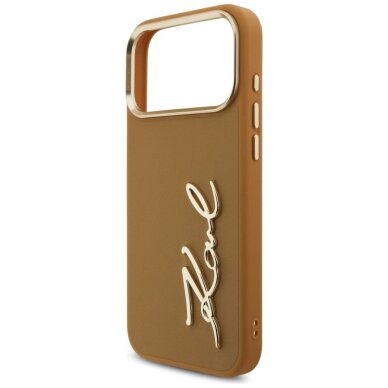 iPhone 17 Pro Max Karl Lagerfeld Karl Script Logo dėklas – rudas 5