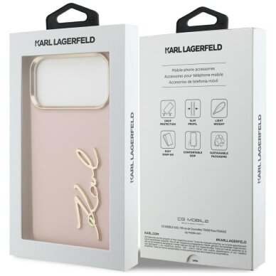 iPhone 17 Pro Max Karl Lagerfeld Karl Script Logo dėklas – rožinis 7