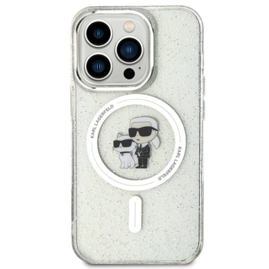 Karl Lagerfeld Karl&Choupette Glitter MagSafe case for iPhone 15 Pro - transparent 2 Karl Lagerfeld Karl&Choupette Glitter MagSafe case for iPhone 15 Pro - transparent 2