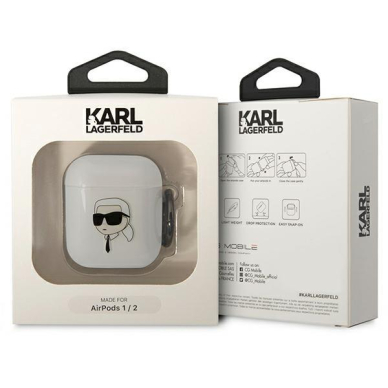 Dėklas ausinėms Karl Lagerfeld Karl`s Head KLA2HNIKTCT AirPods 1/2 Permatomas 2 Dėklas ausinėms Karl Lagerfeld Karl`s Head KLA2HNIKTCT AirPods 1/2 Permatomas 2