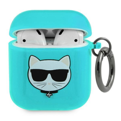 Karl Lagerfeld KLA2UCHFL AirPods cover niebieski/blue Choupette