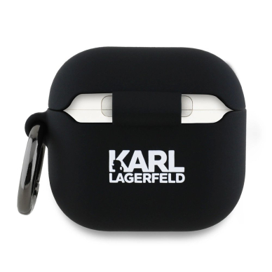 Karl Lagerfeld KLA4RUNCHK AirPods 4 cover Juodas/Juodas Silikoninis Choupette Head 3D 1