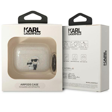 Karl Lagerfeld KLAPHNKCTGT Airpods Pro cover transparent Gliter Karl&Choupette 2 Karl Lagerfeld KLAPHNKCTGT Airpods Pro cover transparent Gliter Karl&Choupette 2