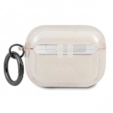 Originalus Karl Lagerfeld dėklas KLAPUKHGD AirPods Pro Auksinis Glitter Karl`s Head 1 Originalus Karl Lagerfeld dėklas KLAPUKHGD AirPods Pro Auksinis Glitter Karl`s Head 1