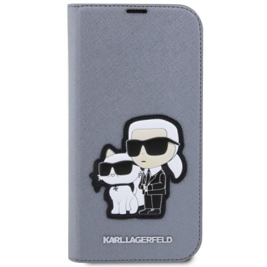 Dėklas Karl Lagerfeld Saffiano Karl & Choupette KLBKP14LSANKCPG iPhone 14 Pro Sidabrinis 2 Dėklas Karl Lagerfeld Saffiano Karl & Choupette KLBKP14LSANKCPG iPhone 14 Pro Sidabrinis 2