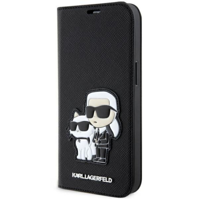 Dėklas Karl Lagerfeld Saffiano Karl & Choupette KLBKP14LSANKCPK iPhone 14 Pro Juodas Dėklas Karl Lagerfeld Saffiano Karl & Choupette KLBKP14LSANKCPK iPhone 14 Pro Juodas