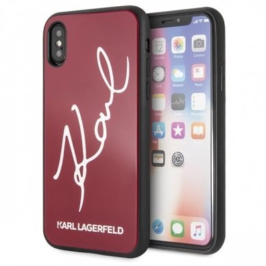 Originalus Karl Lagerfeld Dėklas Klhci8Dlksre Iphone 7/ Iphone 8/ Iphone Se 2020 Raudonas Hard Case Signature Glitter