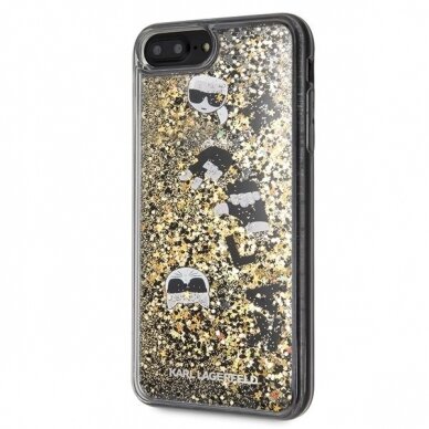 Originalus Karl Lagerfeld Dėklas Klhci8Lrogo Iphone 7/8 Plus Juodas & Auksinis Hard Case Glitter 1