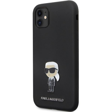 Originalus dėklas Karl Lagerfeld KLHCN61SMHKNPK case skirta iPhone 11 / Xr - Juodas Silicone Ikonik Metal Pin 1 Originalus dėklas Karl Lagerfeld KLHCN61SMHKNPK case skirta iPhone 11 / Xr - Juodas Silicone Ikonik Metal Pin 1