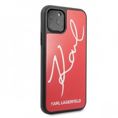Originalus Karl Lagerfeld Dėklas Klhcn65Dlksre Iphone 11 Pro Max Raudonas Hard Case Signature Glitter 4