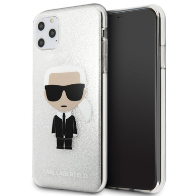 Akcija! Originalus Karl Lagerfeld Dėklas Klhcn65Tputriksl Iphone 11 Pro Max Sidabrinis Glitter Ikonik Karl Akcija! Originalus Karl Lagerfeld Dėklas Klhcn65Tputriksl Iphone 11 Pro Max Sidabrinis Glitter Ikonik Karl