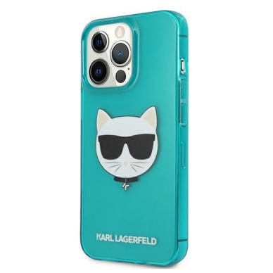 Originalus Karl Lagerfeld dėklas KLHCP13LCHTRB iPhone 13 Pro / 13 6,1" Mėlynas Glitter Choupette Fluo 1