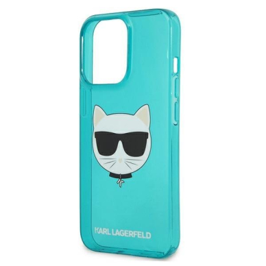 Originalus Karl Lagerfeld dėklas KLHCP13LCHTRB iPhone 13 Pro / 13 6,1" Mėlynas Glitter Choupette Fluo 5