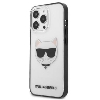 Originalus dėklas Karl Lagerfeld KLHCP13LHCHCK iPhone 13 Pro / 13 6.1 Permatomas Ikonik Choupette 1
