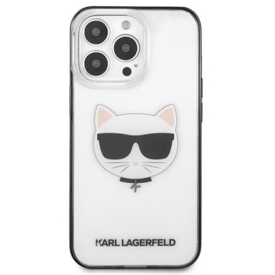Originalus dėklas Karl Lagerfeld KLHCP13LHCHCK iPhone 13 Pro / 13 6.1 Permatomas Ikonik Choupette 2