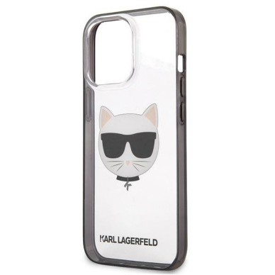 Originalus dėklas Karl Lagerfeld KLHCP13LHCHCK iPhone 13 Pro / 13 6.1 Permatomas Ikonik Choupette 5