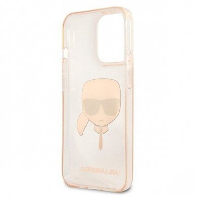 Originalus Karl Lagerfeld dėklas KLHCP13LKHTUGLGO iPhone 13 Pro / 13 6,1" Auksinis Glitter Karl`s Head 6 Originalus Karl Lagerfeld dėklas KLHCP13LKHTUGLGO iPhone 13 Pro / 13 6,1" Auksinis Glitter Karl`s Head 6