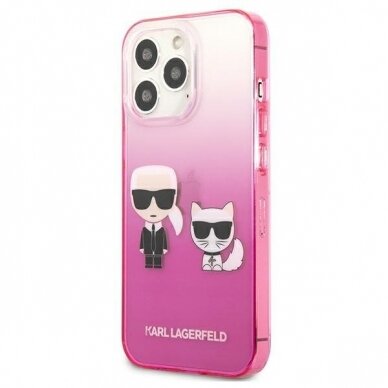 Originalus dėklas Karl Lagerfeld KLHCP13LTGKCP iPhone 13 Pro rožinis 9