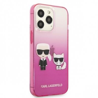 Originalus dėklas Karl Lagerfeld KLHCP13LTGKCP iPhone 13 Pro rožinis 11