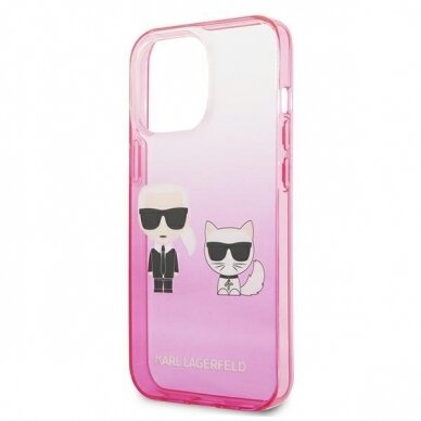Originalus dėklas Karl Lagerfeld KLHCP13LTGKCP iPhone 13 Pro rožinis 13