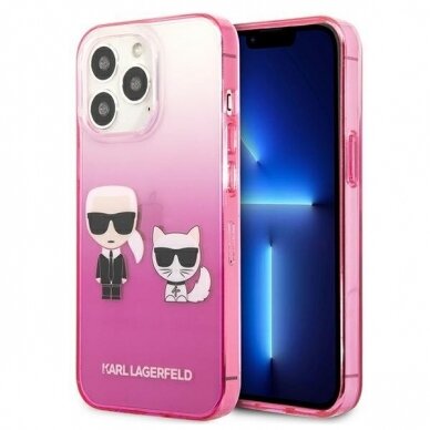 Originalus dėklas Karl Lagerfeld KLHCP13LTGKCP iPhone 13 Pro rožinis 8