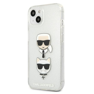 Originalus Karl Lagerfeld dėklas KLHCP13SKCTUGLS iPhone 13 mini 5,4" Sidabrinis Glitter Karl`s & Choupette 1 Originalus Karl Lagerfeld dėklas KLHCP13SKCTUGLS iPhone 13 mini 5,4" Sidabrinis Glitter Karl`s & Choupette 1