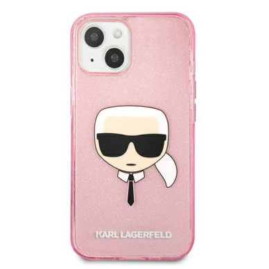 Originalus Karl Lagerfeld dėklas KLHCP13SKHTUGLP iPhone 13 mini 5,4" Rožinis Glitter Karl`s Head 2 Originalus Karl Lagerfeld dėklas KLHCP13SKHTUGLP iPhone 13 mini 5,4" Rožinis Glitter Karl`s Head 2