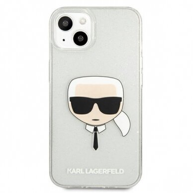 Oriignalus Karl Lagerfeld dėklas KLHCP13SKHTUGLS iPhone 13 mini 5,4" Sidabrinis Glitter Karl`s Head 2 Oriignalus Karl Lagerfeld dėklas KLHCP13SKHTUGLS iPhone 13 mini 5,4" Sidabrinis Glitter Karl`s Head 2