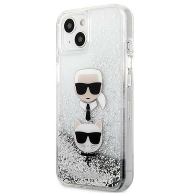 Originalus dėklas Karl Lagerfeld KLHCP13SKICGLS iPhone 13 mini 5,4 Sidabrinis Liquid Glitter Karl & Choupette Head 1 Originalus dėklas Karl Lagerfeld KLHCP13SKICGLS iPhone 13 mini 5,4 Sidabrinis Liquid Glitter Karl & Choupette Head 1
