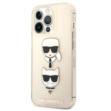 Originalus Karl Lagerfeld dėklas KLHCP13XKCTUGLGO iPhone 13 Pro Max 6,7" Auksinis Glitter Karl`s & Choupette 1