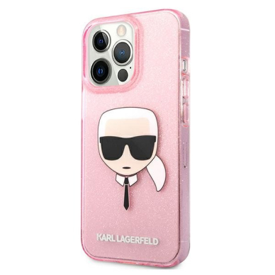 Originalus Karl Lagerfeld dėklas KLHCP13XKHTUGLP iPhone 13 Pro Max 6,7" Rožinis Glitter Karl`s Head 1 Originalus Karl Lagerfeld dėklas KLHCP13XKHTUGLP iPhone 13 Pro Max 6,7" Rožinis Glitter Karl`s Head 1