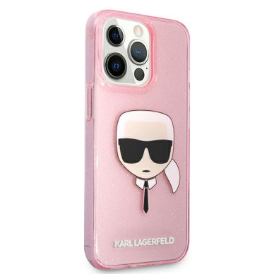 Originalus Karl Lagerfeld dėklas KLHCP13XKHTUGLP iPhone 13 Pro Max 6,7" Rožinis Glitter Karl`s Head 3 Originalus Karl Lagerfeld dėklas KLHCP13XKHTUGLP iPhone 13 Pro Max 6,7" Rožinis Glitter Karl`s Head 3