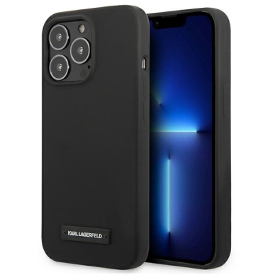 Dėklas Karl Silicone Plaque Lagerfeld KLHCP13XSLMP1K iPhone 13 Pro Max Juodas Dėklas Karl Silicone Plaque Lagerfeld KLHCP13XSLMP1K iPhone 13 Pro Max Juodas
