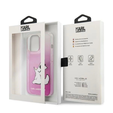 Karl Lagerfeld KLHCP14LCFNRCPI iPhone 14 Pro 6.1 &quot;hardcase Rožinis / Rožinis Choupette Fun 7