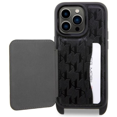 Dėklas Karl Lagerfeld Crossbody Saffiano Monogram Ikonik KLHCP14LCSAKHPKK iPhone 14 Pro Juodas 3 Dėklas Karl Lagerfeld Crossbody Saffiano Monogram Ikonik KLHCP14LCSAKHPKK iPhone 14 Pro Juodas 3