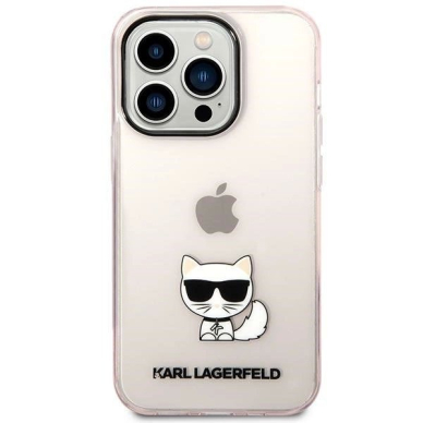 Karl Lagerfeld KLHCP14LCTTRI iPhone 14 Pro 6.1 &quot;hardcase Rožinis / Rožinis Permatomas Choupette Body 2