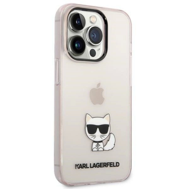 Karl Lagerfeld KLHCP14LCTTRI iPhone 14 Pro 6.1 &quot;hardcase Rožinis / Rožinis Permatomas Choupette Body 3